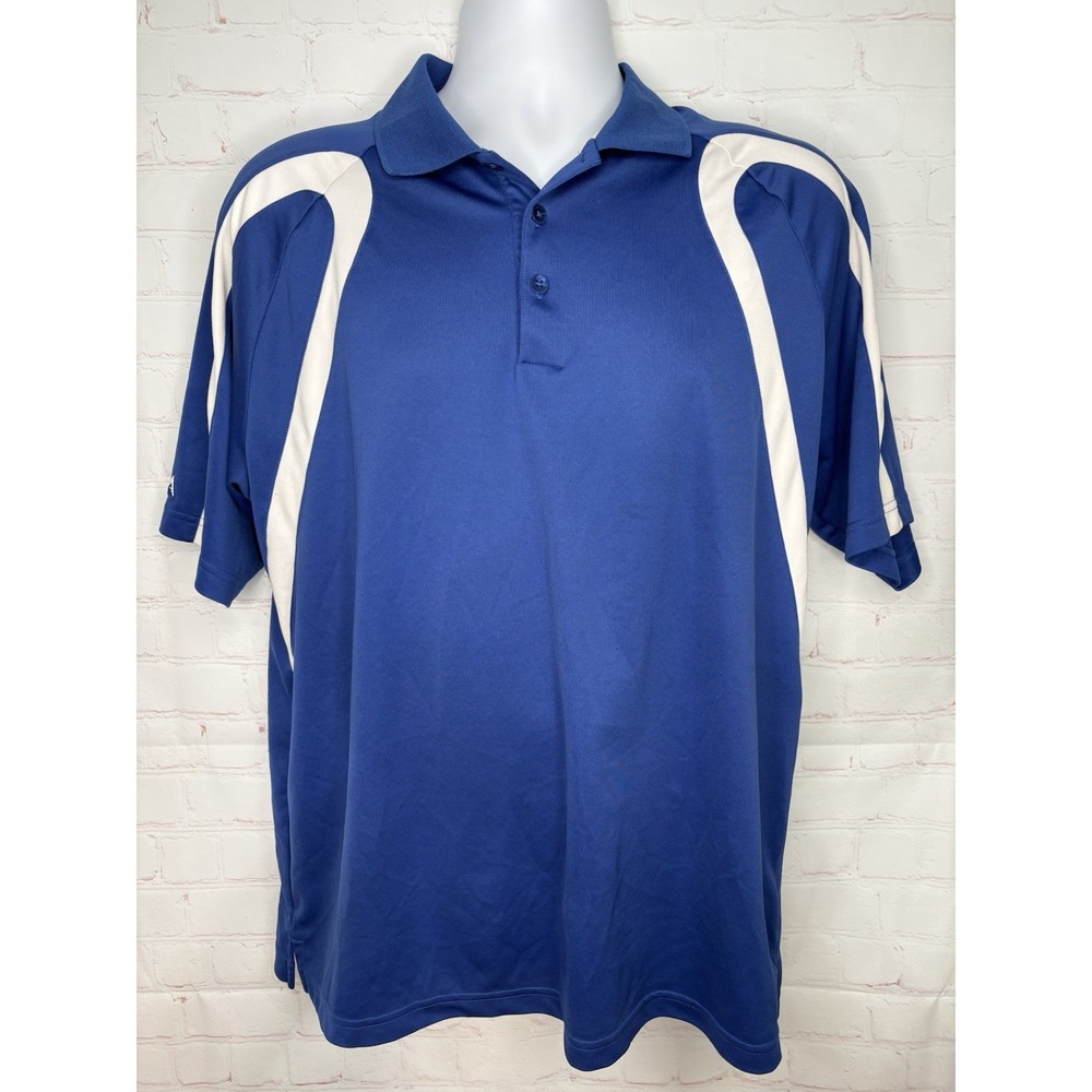 Antigua Men's Golf‎ Polo Shirt Blue White Short Sleeve Size Large